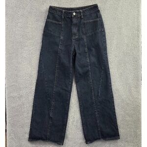 Cider Jeans Women's Medium Dark‎ Wash High Rise Wide Leg Denim Barrel Hipster